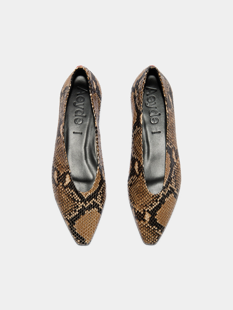 Betty Snake Print Ballet Flats