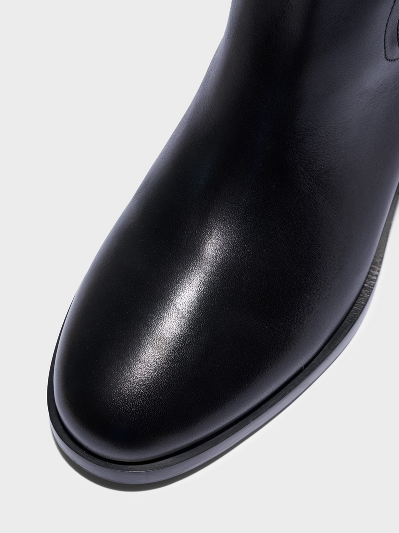 Caspar Leather Ankle Boots