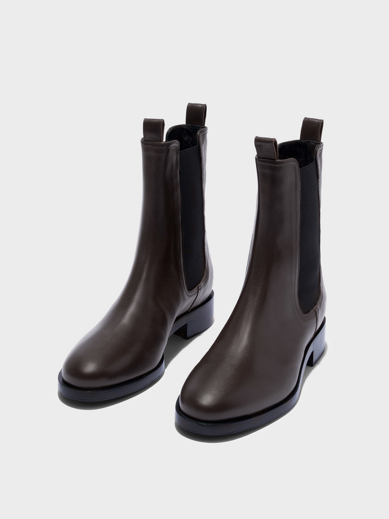 Caspar Leather Ankle Boots