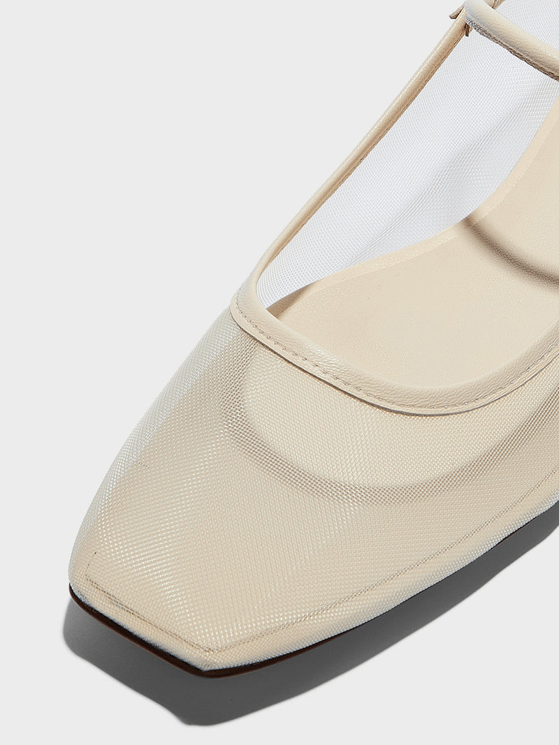Uma Mesh Mary-Jane Flats