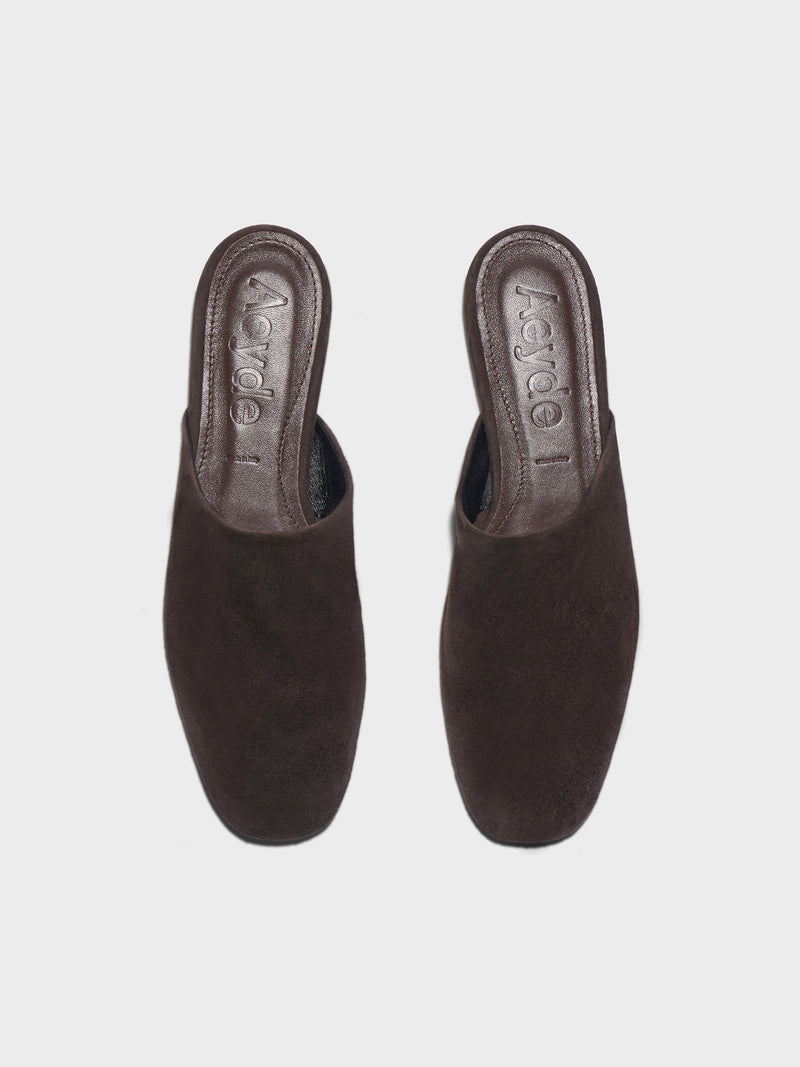 Rega Suede Round-Toe Mules